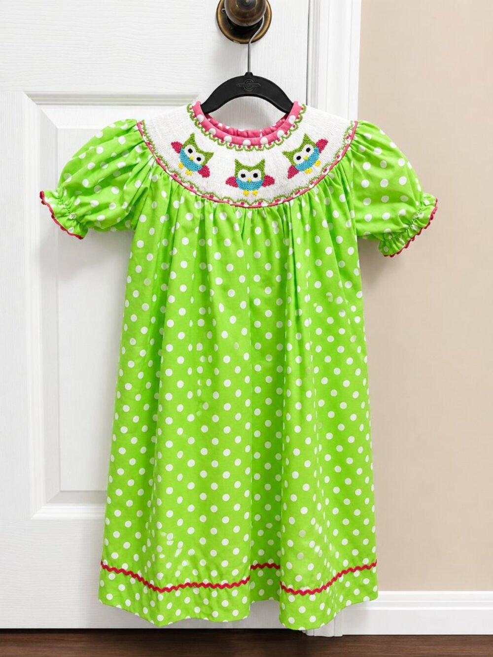 Girls Bella Nova Boutique Smocked Owl Dress – Size 3 – Like New